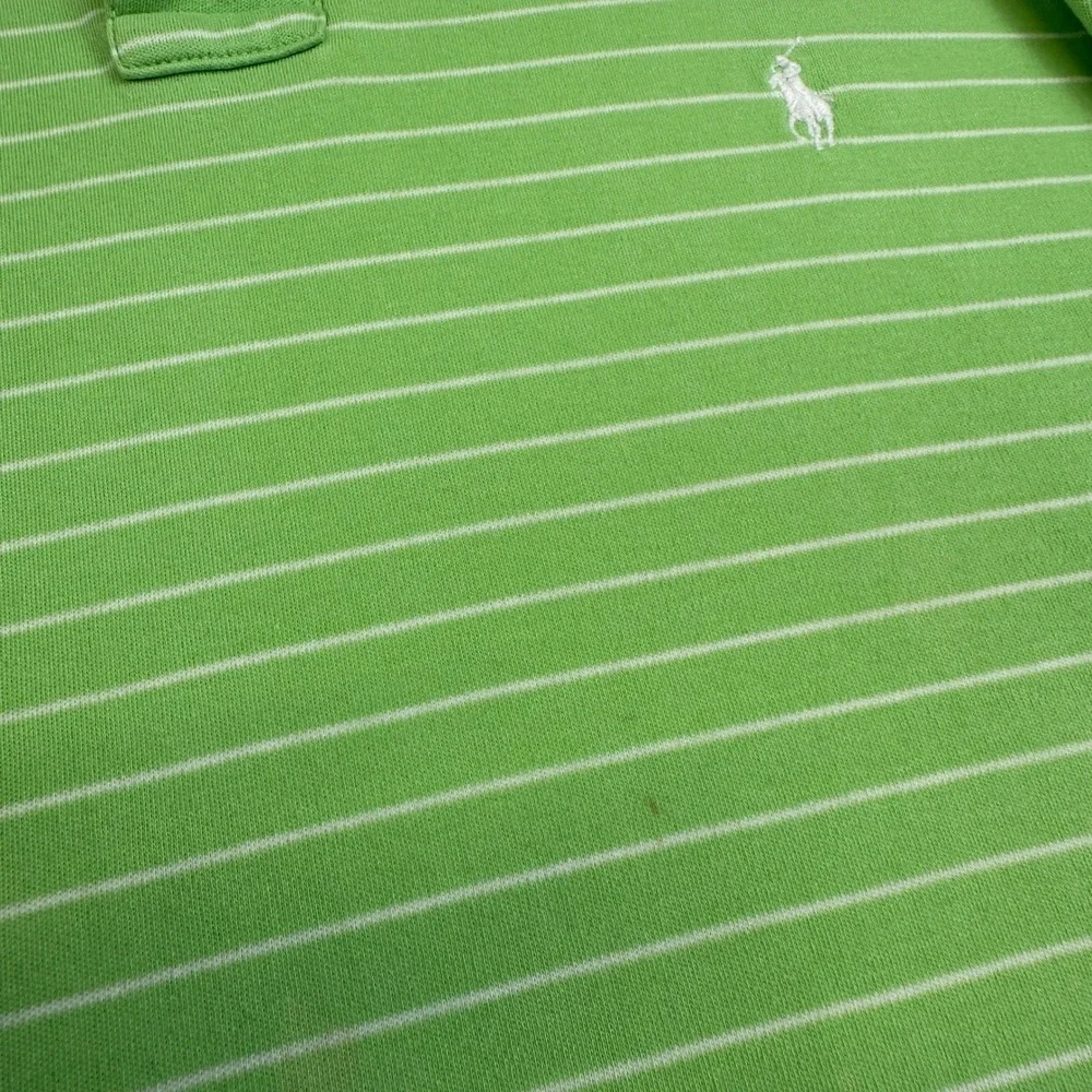 Polo‎ Ralph Lauren Striped Polo Shirt Men's Large Green Good Custom Fit
